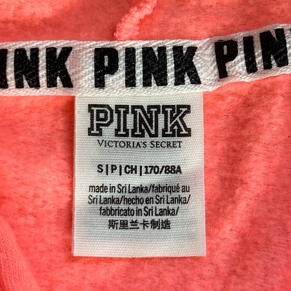 PINK Victors Secret Pink Zippered Hoodie Size Small - Picture 5 of 9